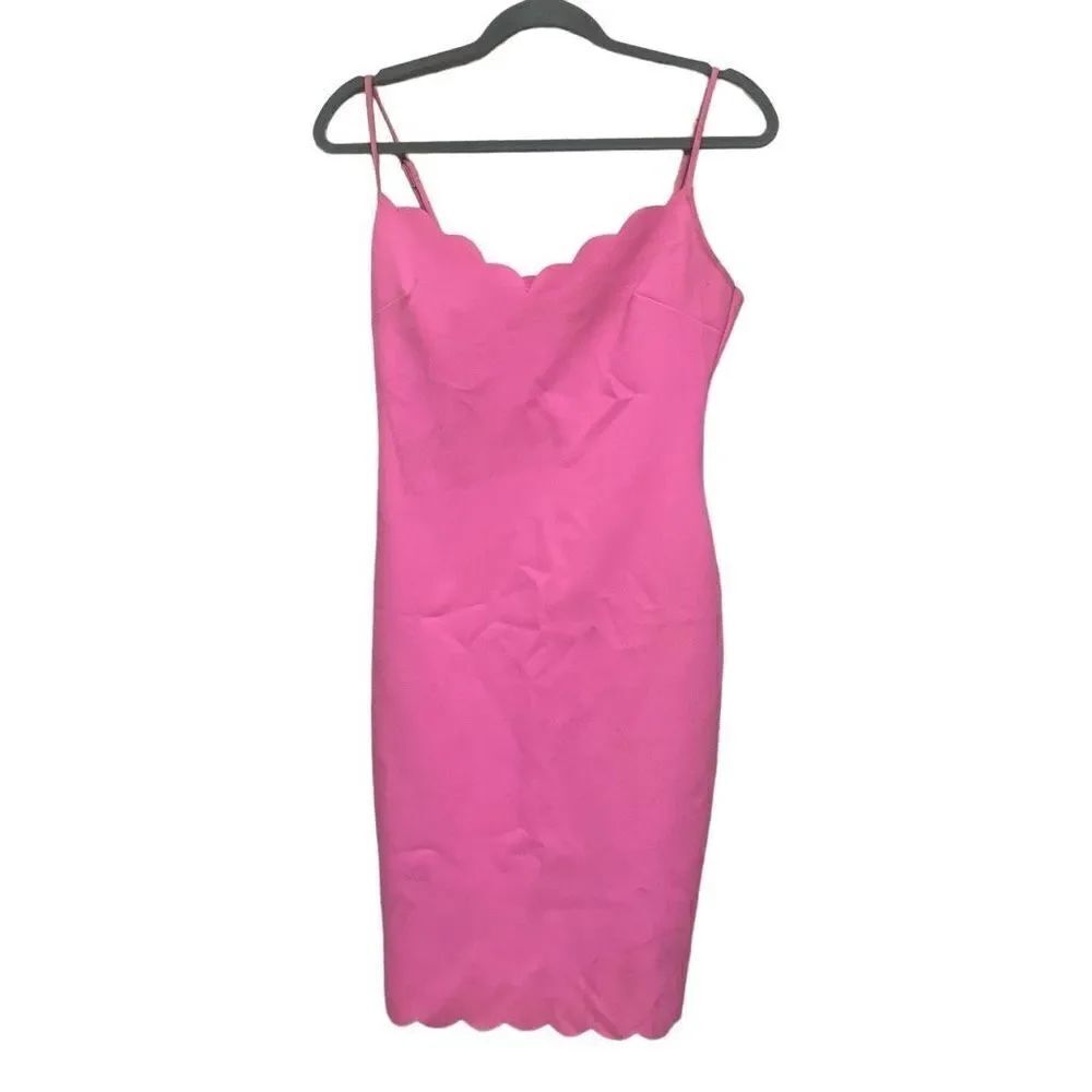 Likely Pink Scalloped Neckline Midi Dress Size 2